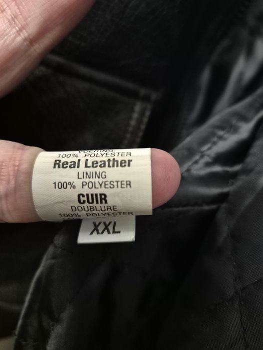 Geacă din piele naturală marca UNCS, model bomber, mărime mare, grea
