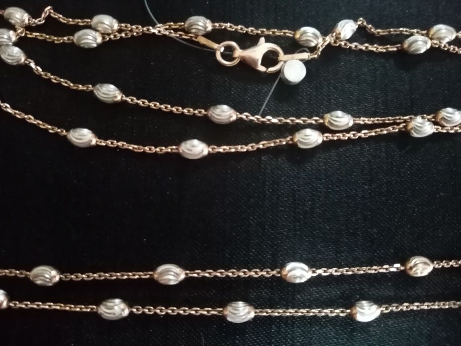 Комплект:цепочка 45см и браслетик  серебро в позолоте