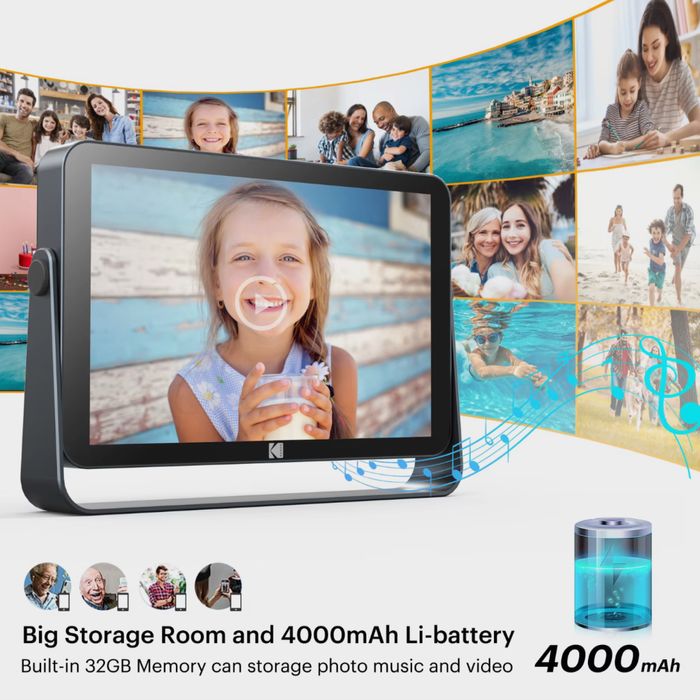 Цифровая фоторамка Kodak беспроводной  экран IPS 10.1 дюм 32gb Wifi