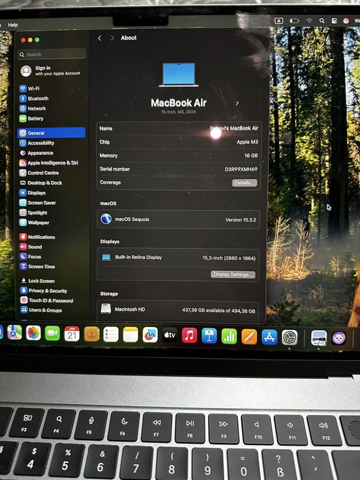 Macbook M3 15’ 512 GB