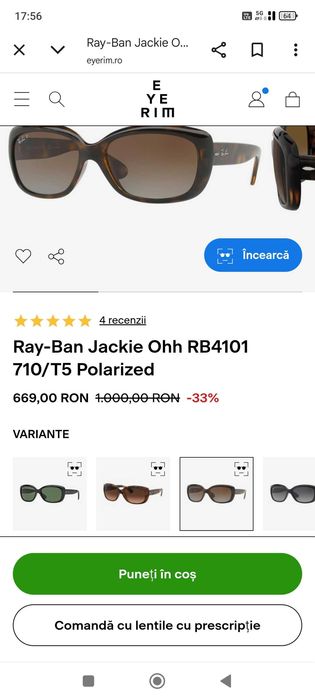 Ochelari soare dama ray ban jackie ohh 2