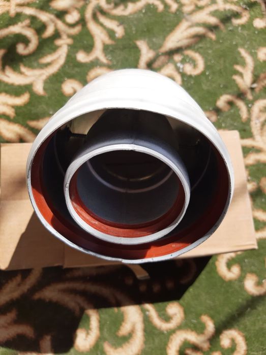 Коаксиальный полуотвод 45* 2шт для дымохода двухконтурного котла