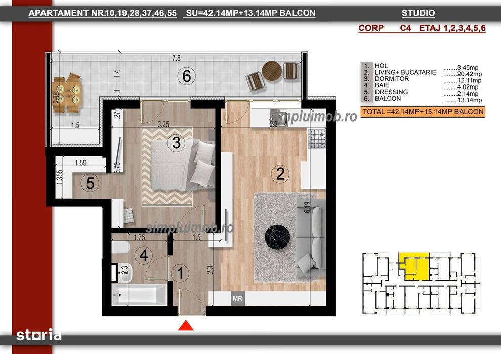 Finalizat - Apartament 2 Camere Bloc Nou Metrou Berceni