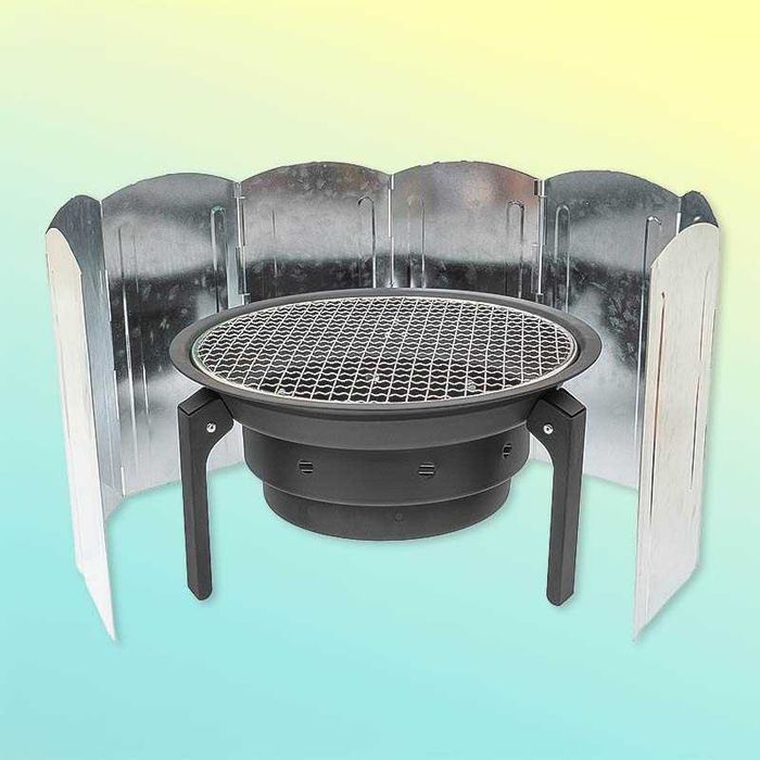 Сгъваема ветрозащитна преграда за котлони 8 панела, 120 x 30 см