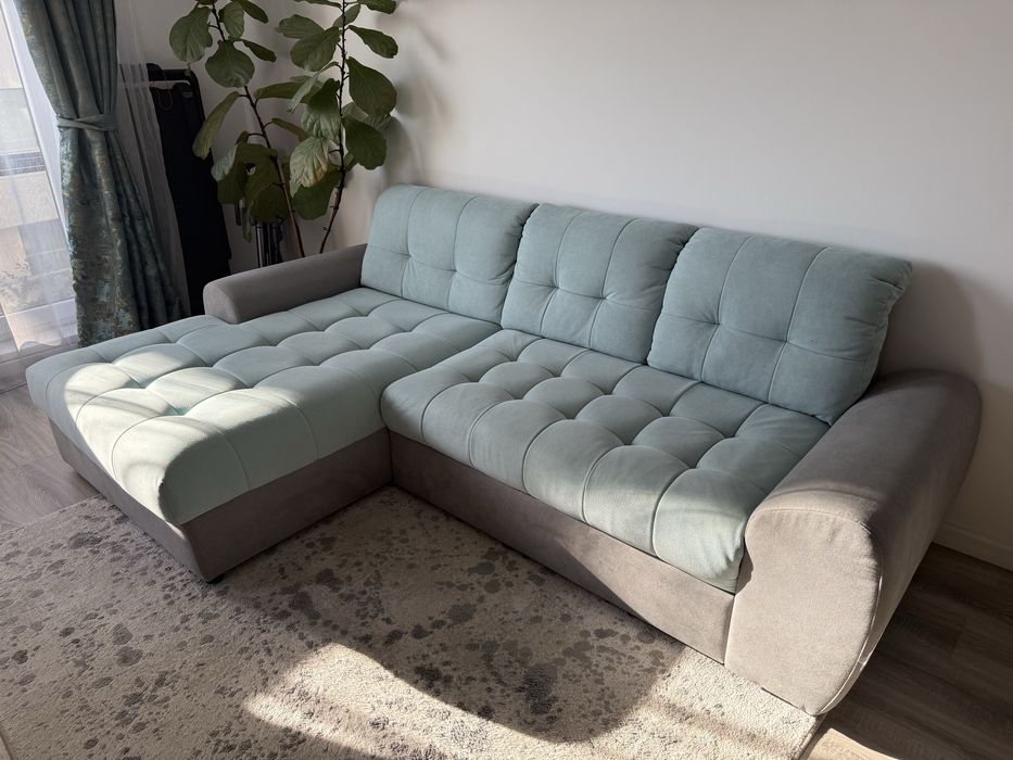 Coltar extensibil – gri & turcoaz – stare foarte buna