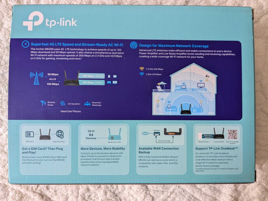 Модем 4G LTE TP-link AC750 Archer MR200