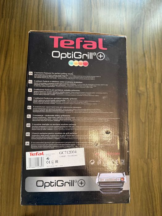 Грил Tefal OptiGrill+ GC712D34. Пълен комплект