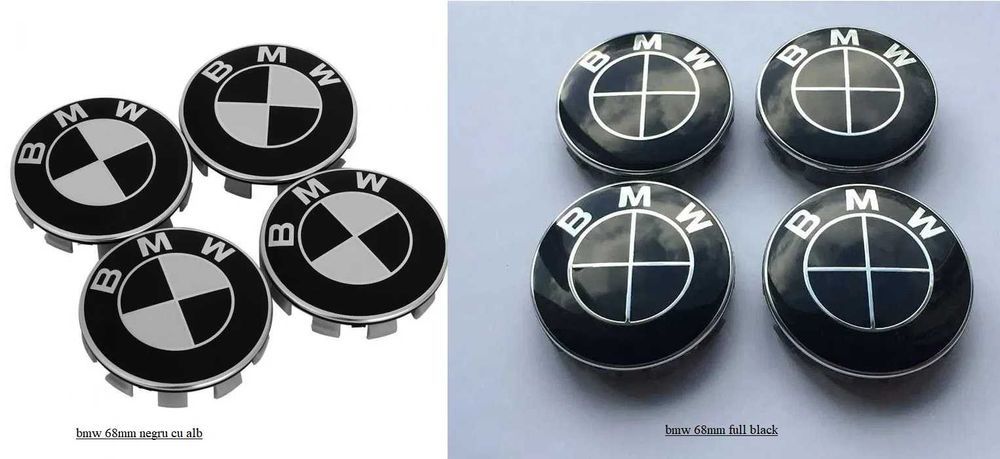 set 4 capace 68mm bmw negru pentru jante aliaj originale bmw
