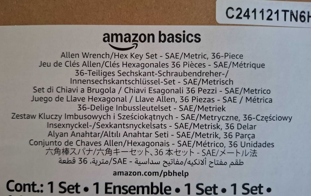 Amazon Basics комплект шестограми 36 броя