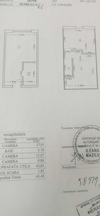 Vând apartament cu 2 camere