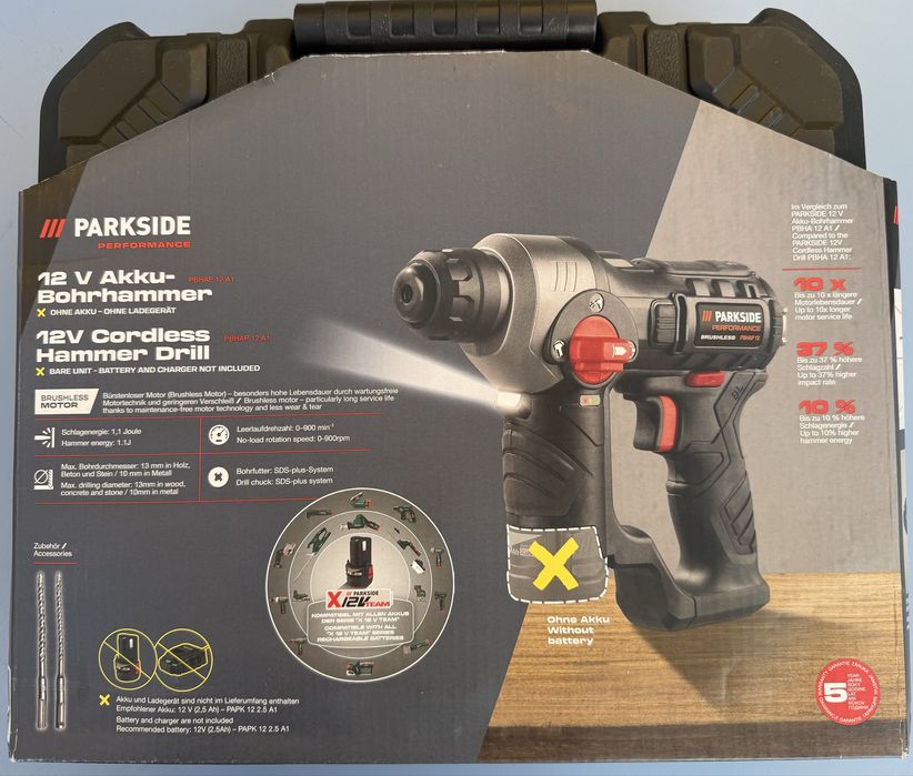 Ciocan rotopercutor 12v 1.1j Parkside Performance