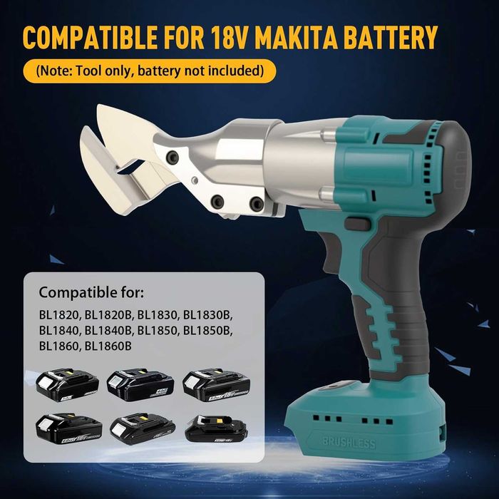 REDUS de la 479 RON, Masina (foarfeca) taiat tabla max 2mm, pt baterii MAKITA 18V, fara ACC, 2 viteze