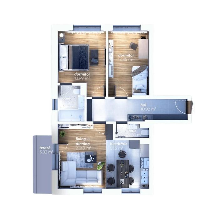 Apartament 3 camere cu parcare inclusă Sector 6 Bd. Timișoara