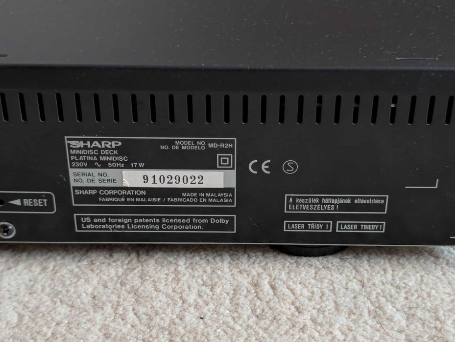 Mini Disc Sharp MD-R2, fara telecomanda