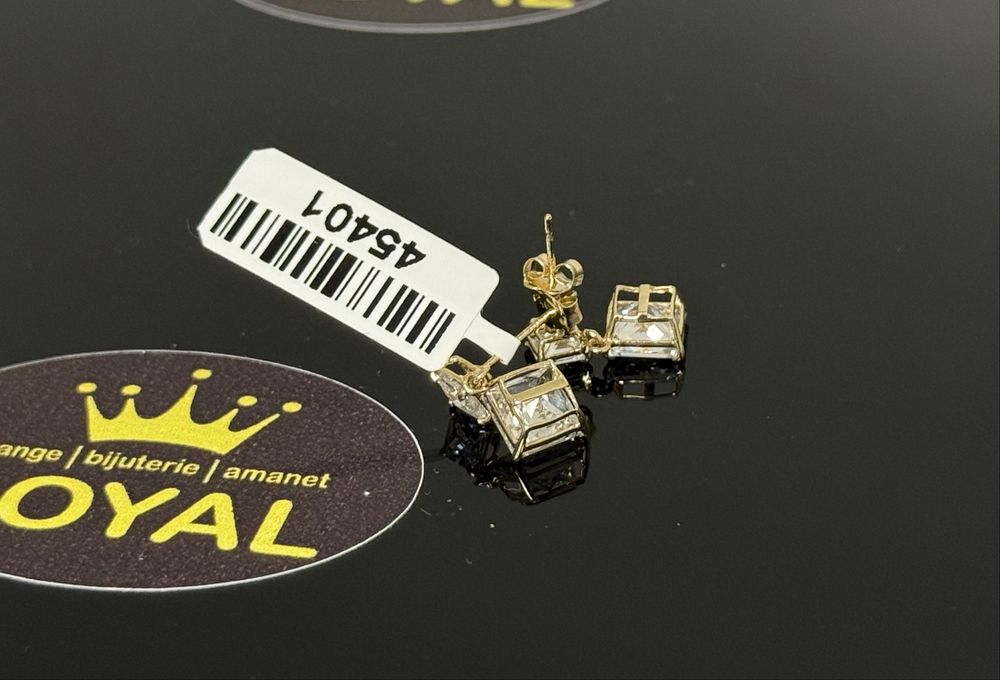 Bijuteria ROYAL : Cercei AUR 14K NOU / 1.5 GR