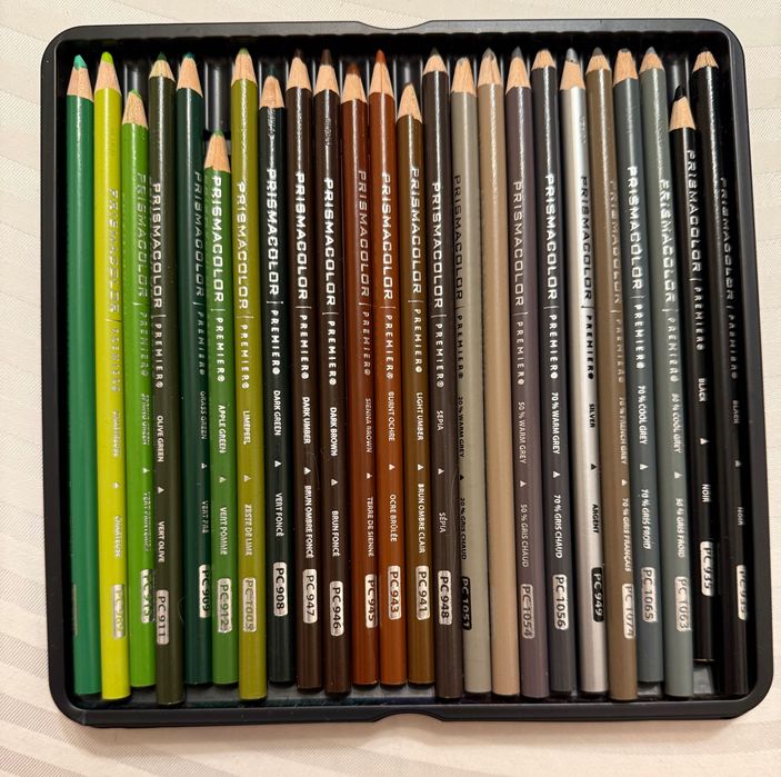 Prismacolor Premier 72 професионални цветни молива – пълен комплект, съвсем леко използван