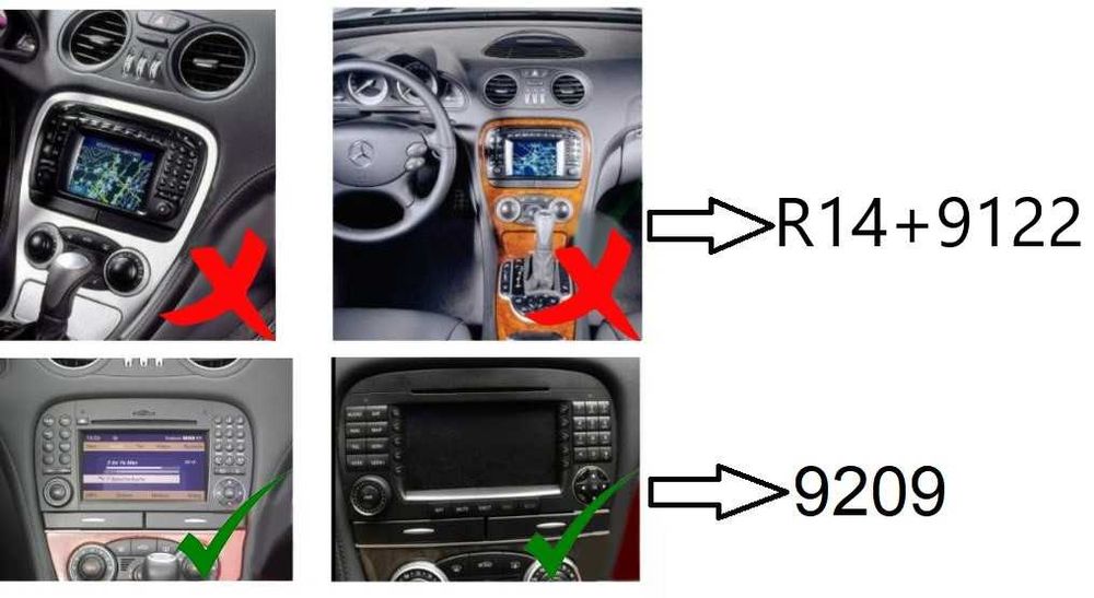 Mercedes Benz SL, R230, SL350, SL500, SL55 9" Андроид Навигация, 9209