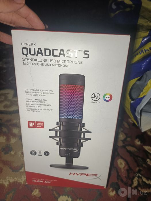 Hyperx Quadcast S RGB sifatli zoʻr mikrofonn