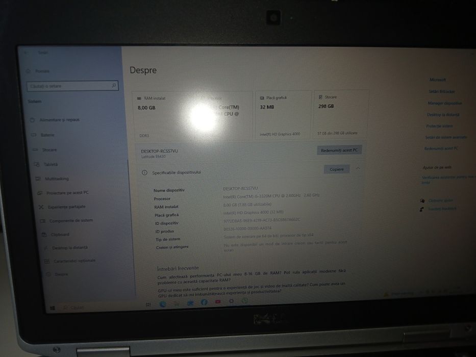 Vând 3 laptop  model  samsung rv720  dell latitude e6430  lenovo g580