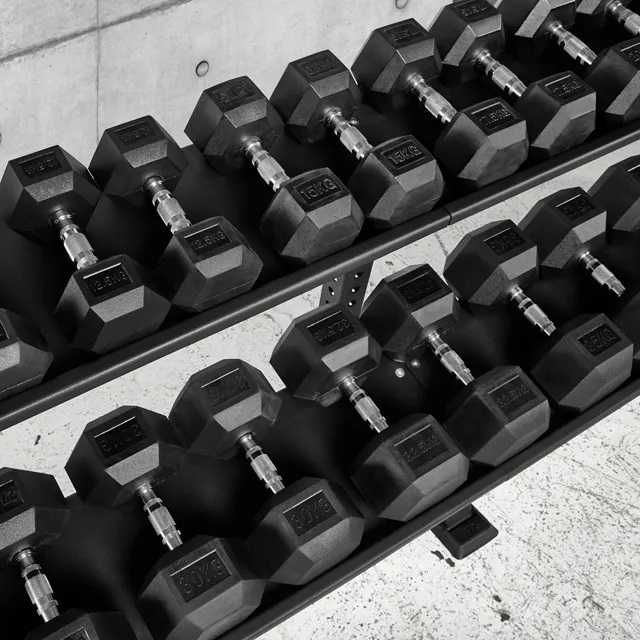 Гумирани Дъмбели HEX-Pro 5-30 кг, 11 чифта , Хексагонални Гири