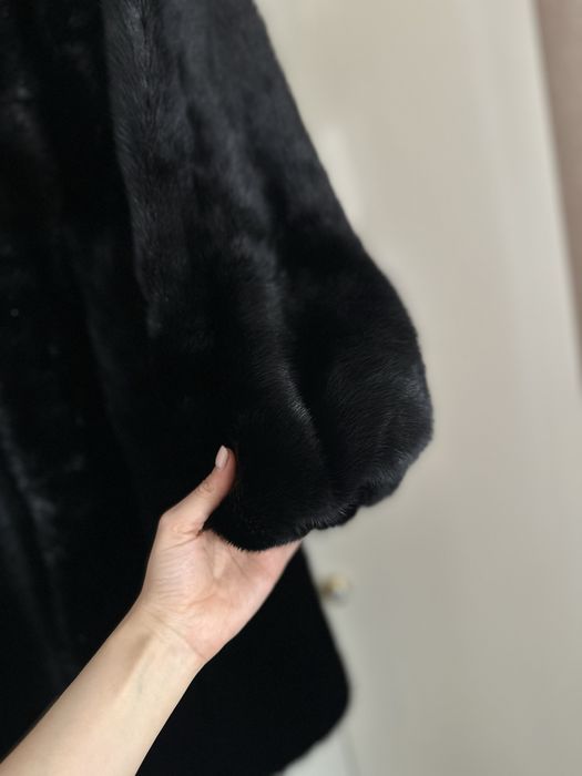 Норковая Шуба чёрный бриллиант