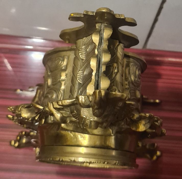 Италиански Бронзов Каминен Часовник Lancini