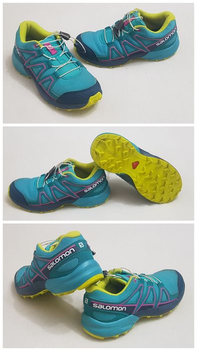 Pantofi sport, trail SALOMON SPEEDCROSS turcuaz-verde Nr. 32 EU unisex