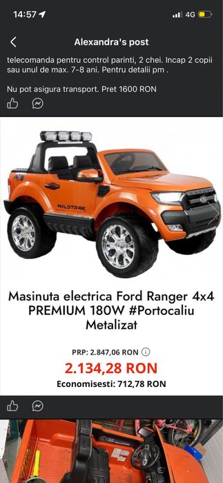 Masinuta electrica copii