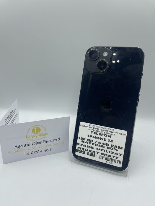 Iphone 14 128Gb/80% Baterie GARANTIE/FACTURA #51673
