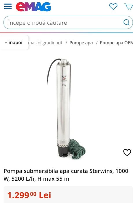 Pompa submersibila de mare adâncime.