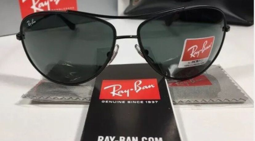 Rayban Aviator Matte Black Classic Green