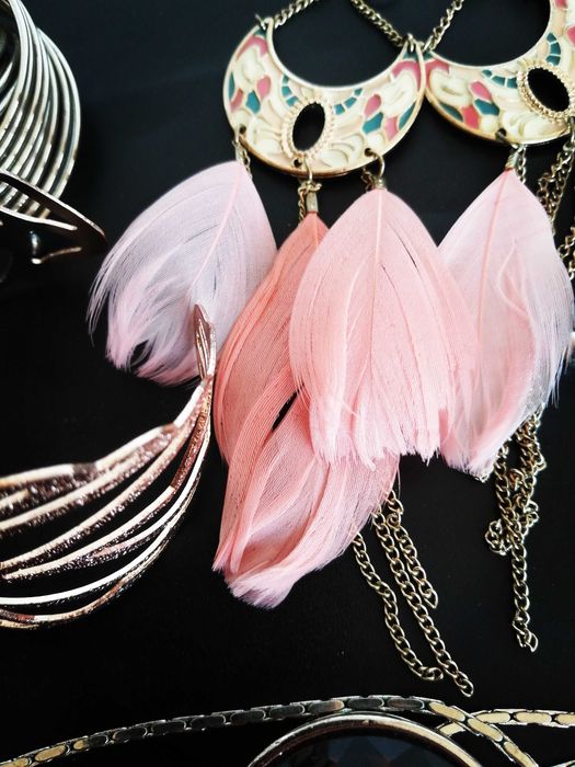 Lot bijuterii bratari colier cercei cu pene fashion moda accesorii