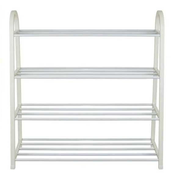 Етажерка за обувки, бяла, 4 рафта, 61см