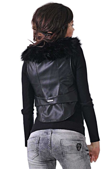 Нов дамски кожен елек