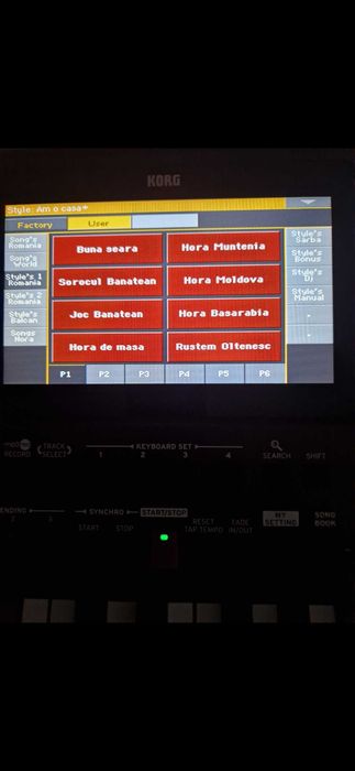 Set Korg Pa1x,Pa2x,Pa3x,Pa3xLe,Pa4x,Pa300,600,700,800,900 și Pa1000