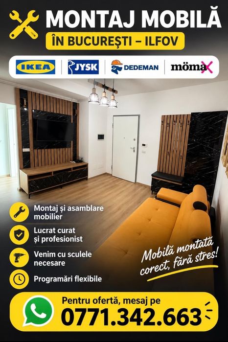Montaj  Mobila IKEA, Jysk, Dedeman, Lem's | București &  Ilfov