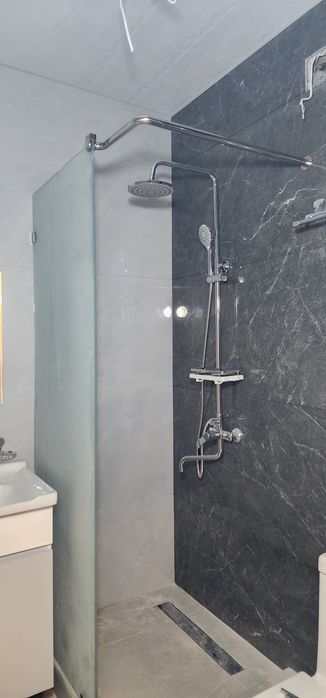 Делаем Душевой кабина с  калёний стекло  раздвижной  низкая цена