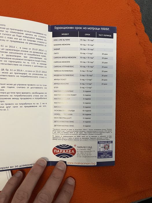 Двулицев Матрак Nani Сирена Мемори 140/200