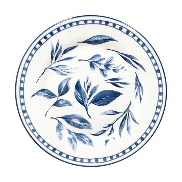 Порцеланов сервиз за хранене в бяло и синьо