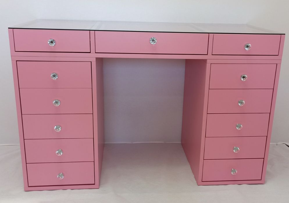 Комплект “Розова Виена”, тоалетка, етажерки и огледало “Холивуд”