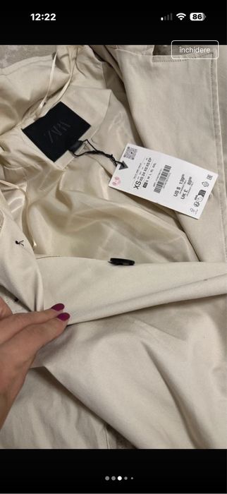Trench zara lung impermeabil