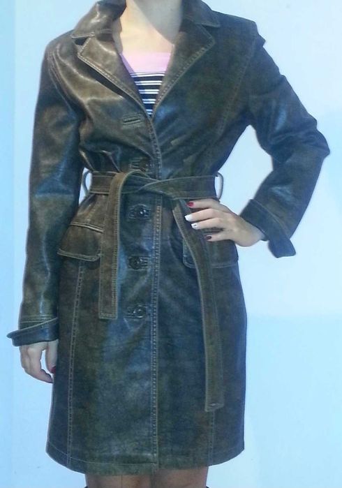 Дамски кожен шлифер