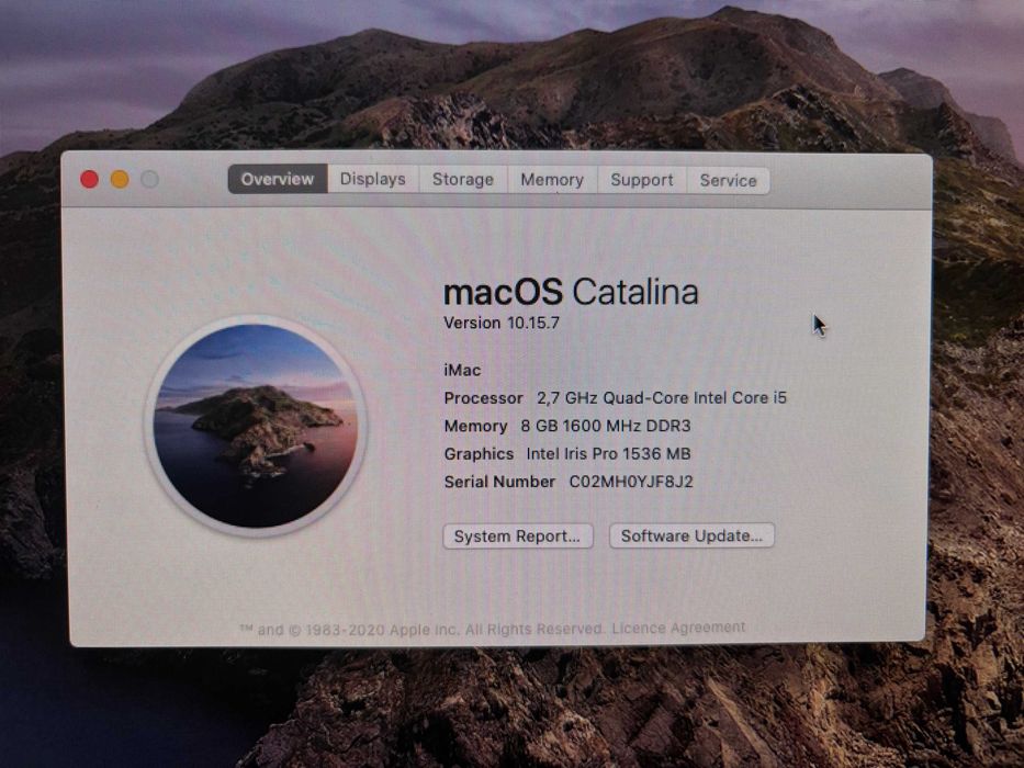 Apple iMac A1418, Quad Core i5-7400, 21,5", i5, 8GB RAM, 1TB HDD