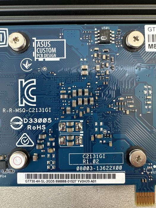 ASUS GeForce GT 730 - 4 монитора , 4×HDMI, напълно безшумна, UEFI , Silent 2GB GDDR5, 4x HDMI, пасивно охлаждане