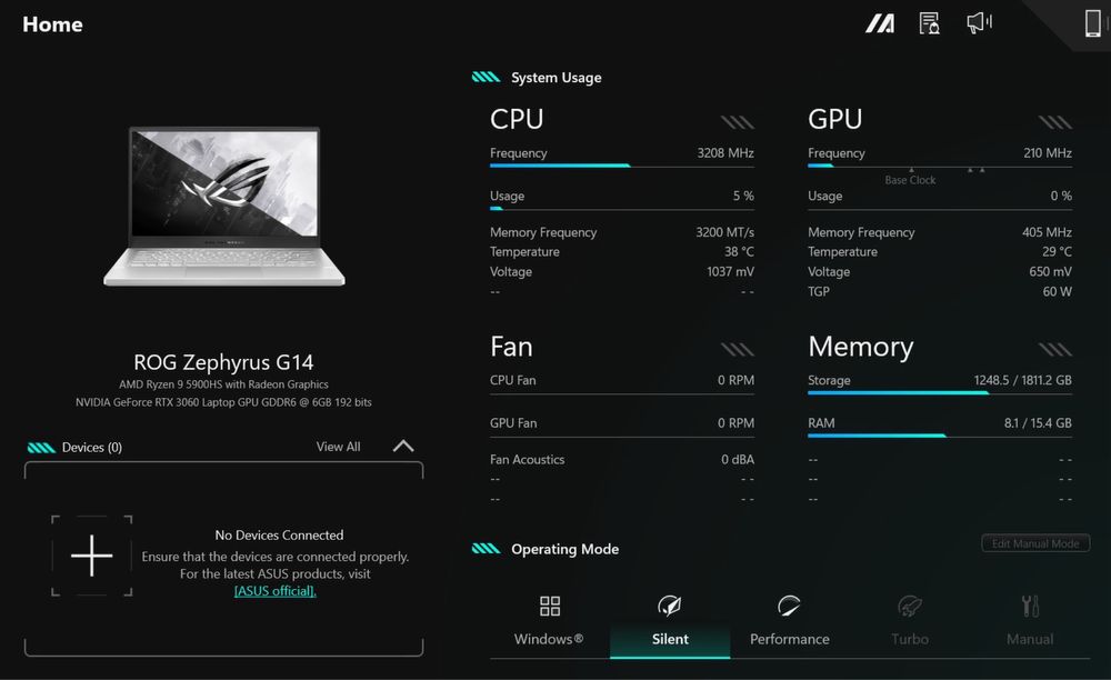Laptop Asus Zephyrus G14 3060 16GB 512GB 144HZ 14inch Ryzen 9 5900HS