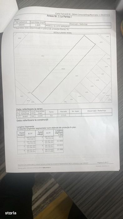 Teren intravilan 3645mp localitate 1 Decembrie zona rezidentiala