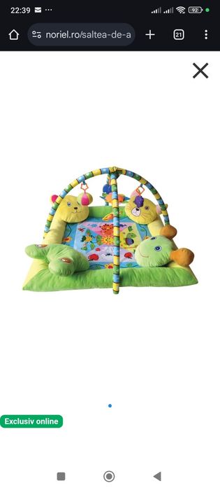 Saltea de activitati, Play Gym Material Plusat Cu 4 Pernute Haioase