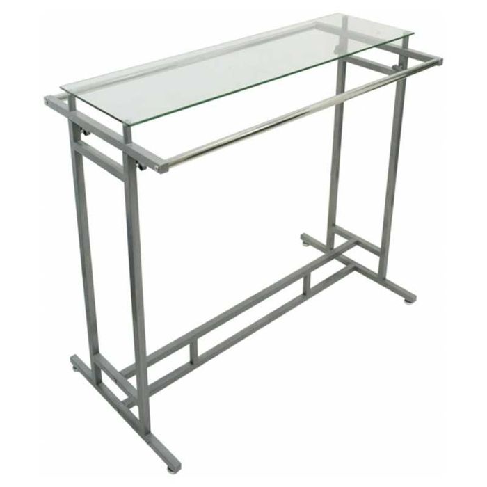 Метален щендер със стъклен плот