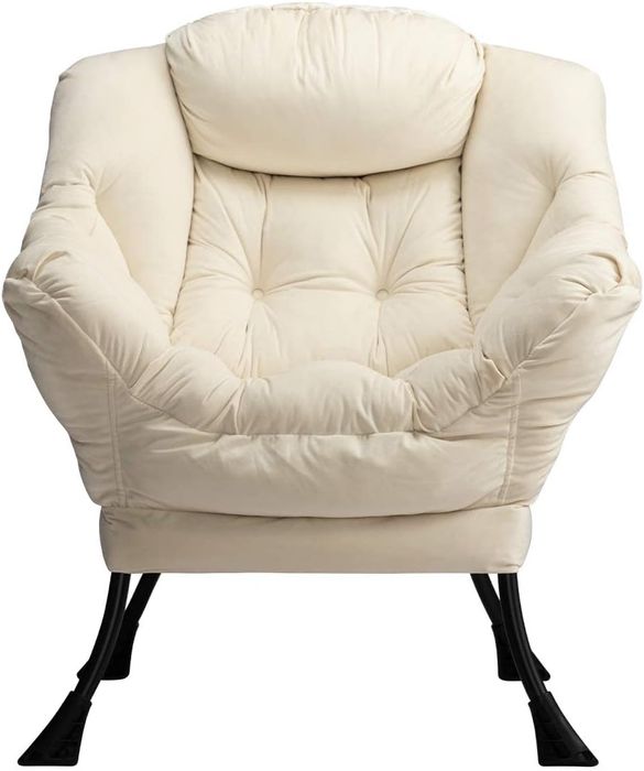 Fotoliu relaxare HollyHOME, Tapitat cu Catifea, Sezut si Spatar Capitonezat, Brate Confortabile, Capacitate 225 kg, 80 x 64 x 95 cm, Cadru din Otel