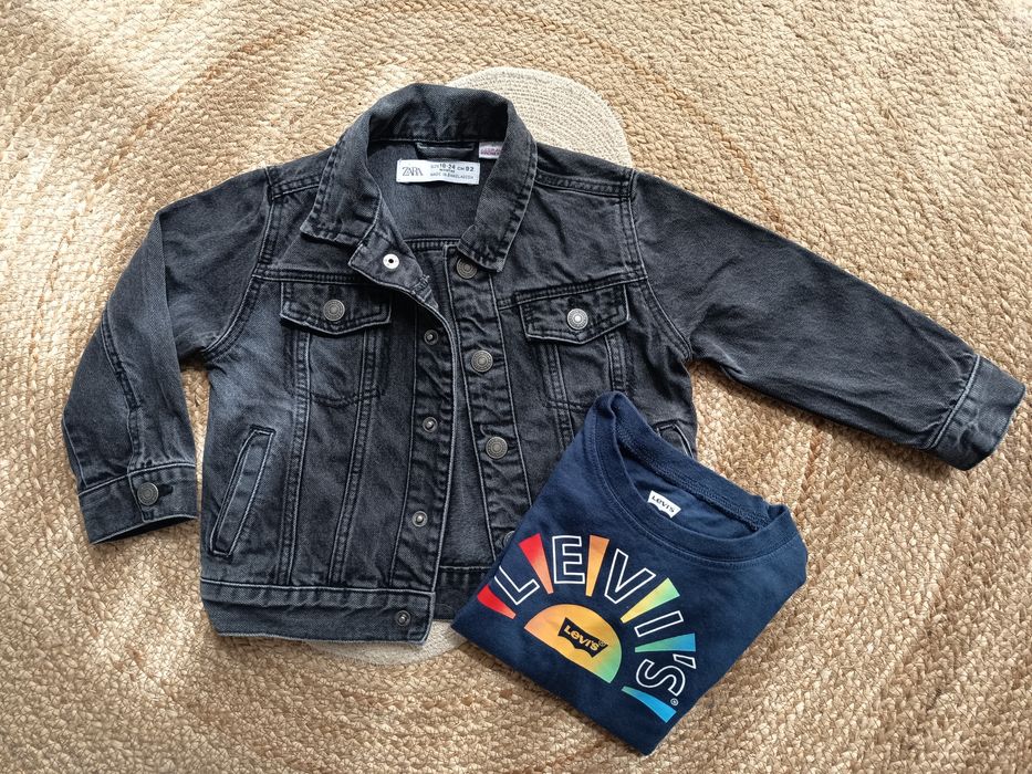 Сет от дънково яке Zara и блуза Levi's, р-р 92 за момче